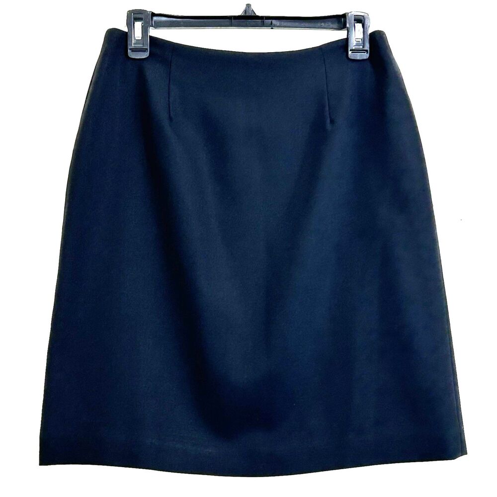 Amanda Smith Women's Pure Wool Mini Skirt Size 10 Classic Black Pencil Skirt